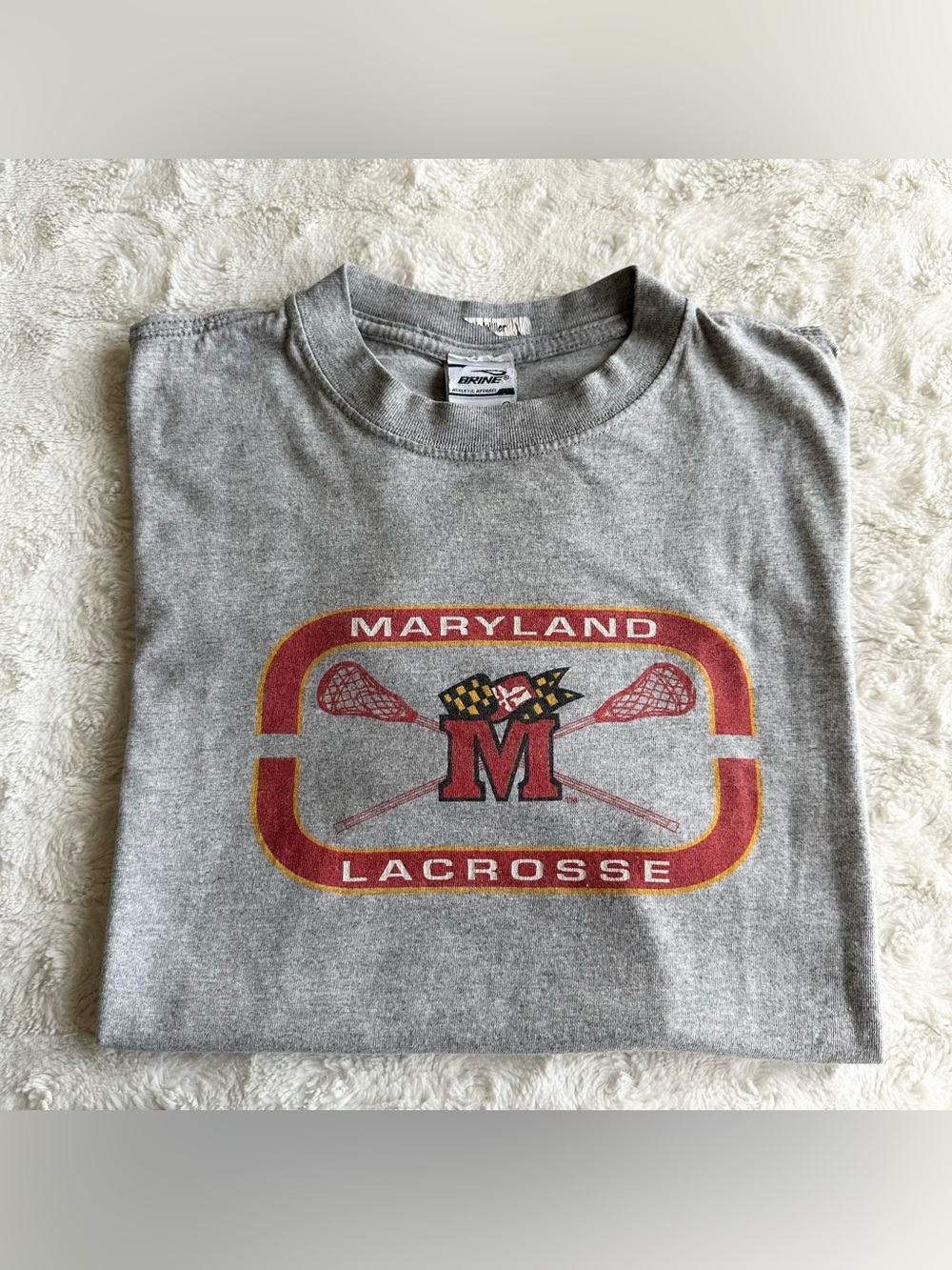 Vintage University of Maryland Lacrosse Shirt Tee Mens Large Terps 90s USA UMD